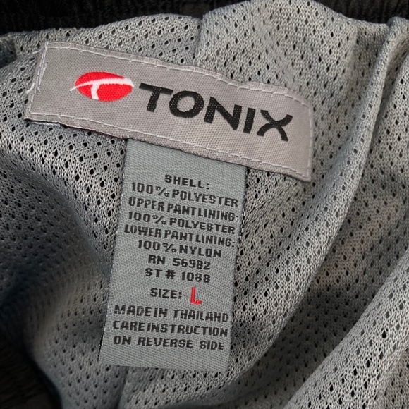 Tonix Black Water/Wind Resistant Sports Athletic Warm Up Pant Bolt 1088 Sz L - Picture 12 of 15